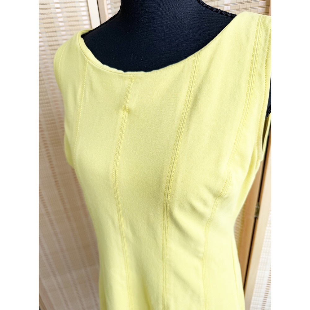 Ann Taylor Yellow Sleeveless Seamed Fit & Flare Dress Size 8 - Picture 4 of 5